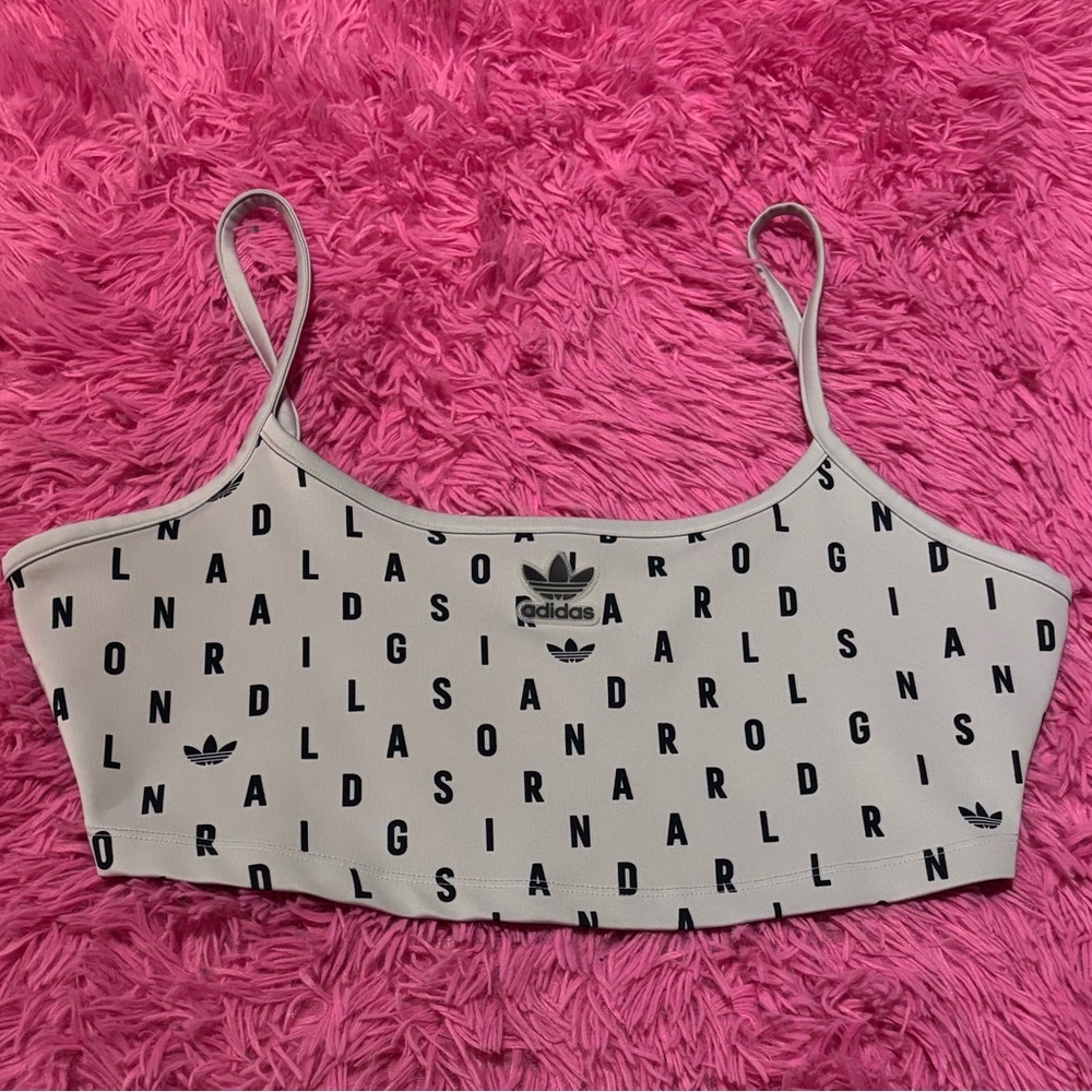 Adidas Spaghetti Strap Cropped Top Women Size Large